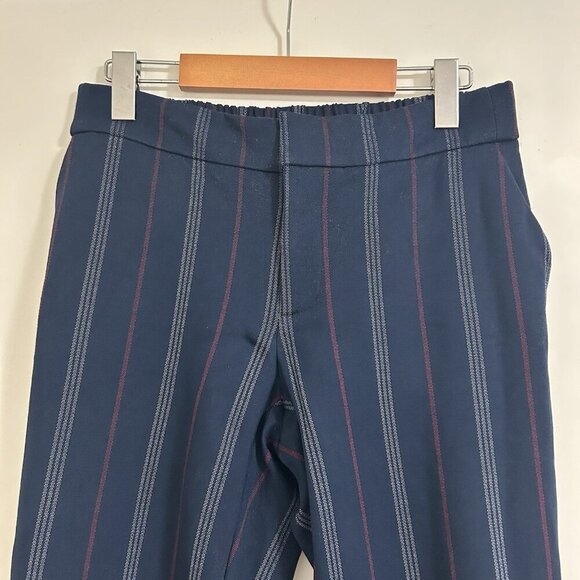 Tommy Hilfiger XS Navy Striped Pants Women’s Tapered Stretch Dress Trousers - Picture 4 of 9